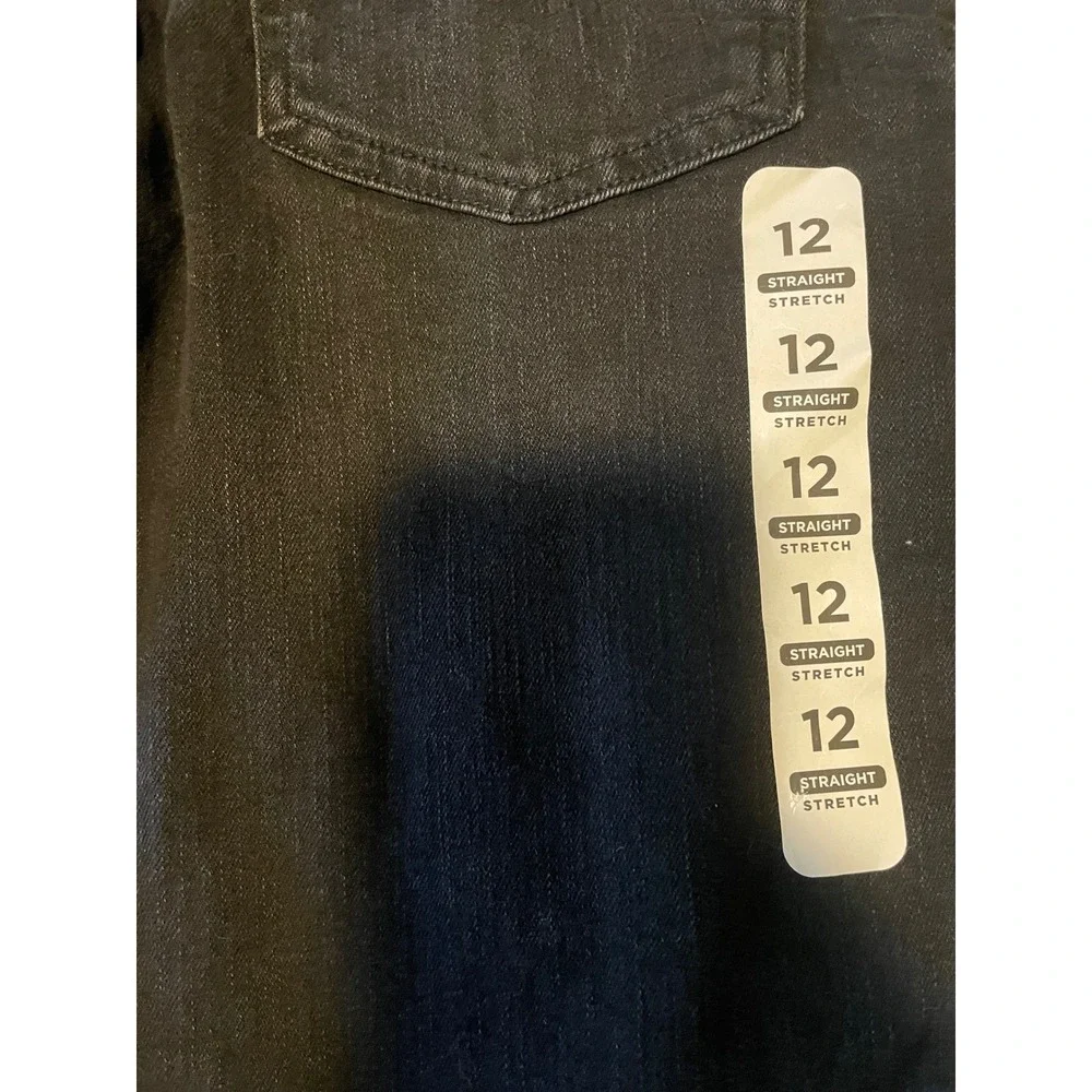 The Children's‎ Place Boys Black Straight Leg Stretch Jeans Size 12 NWT
